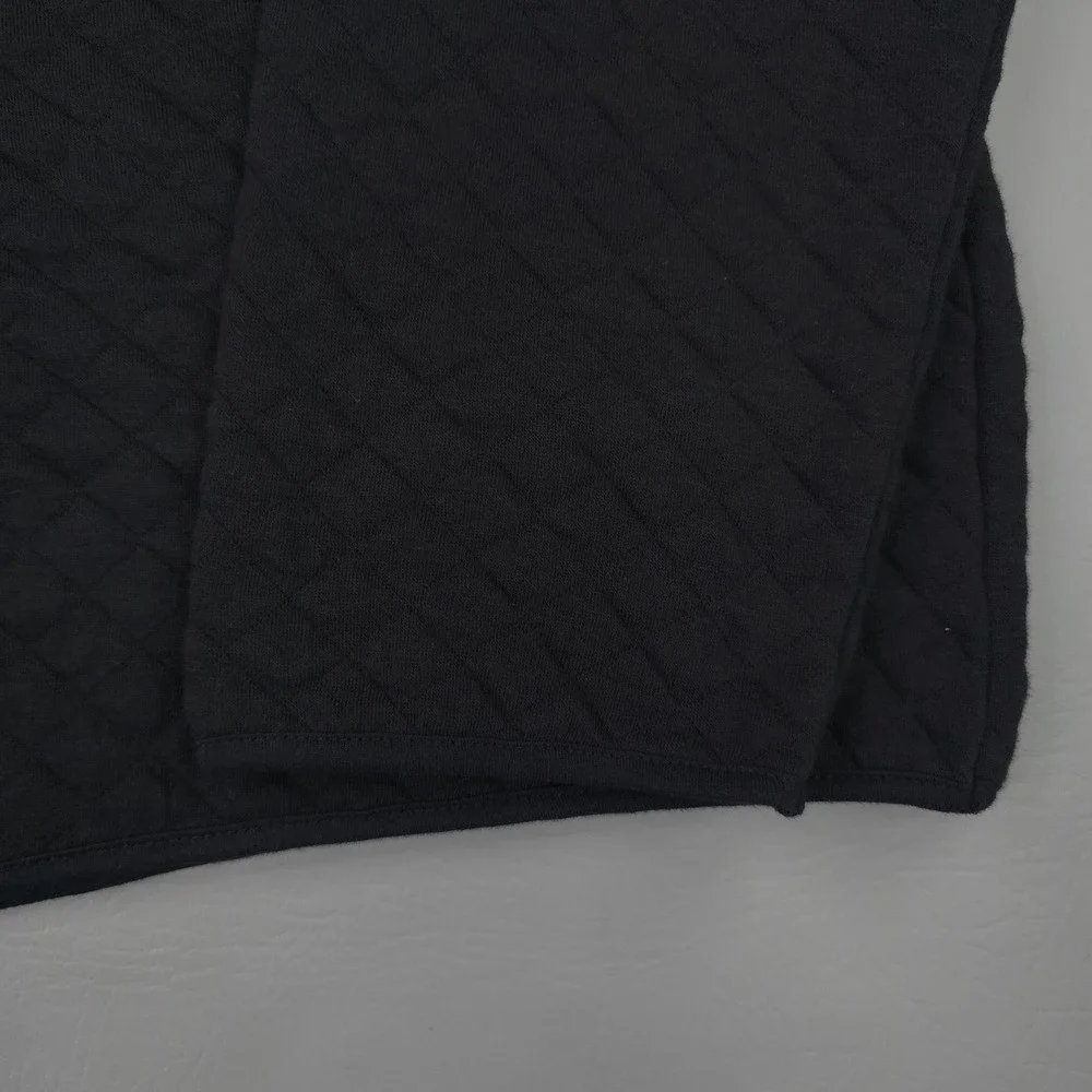 Banana Republic Sweater Mens XL Black 1/4 Zip Knit Pullover Quilted Geometric